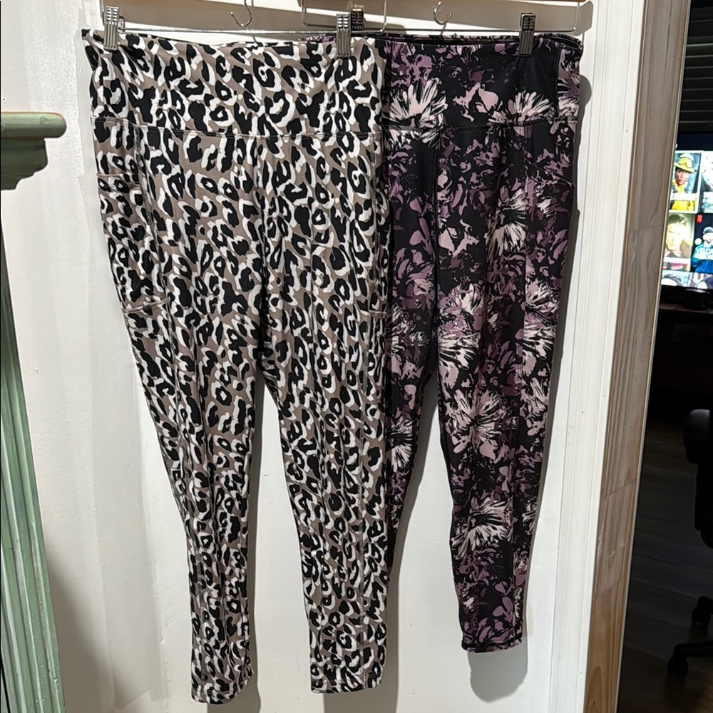 Leopard and Floral Print Leggings